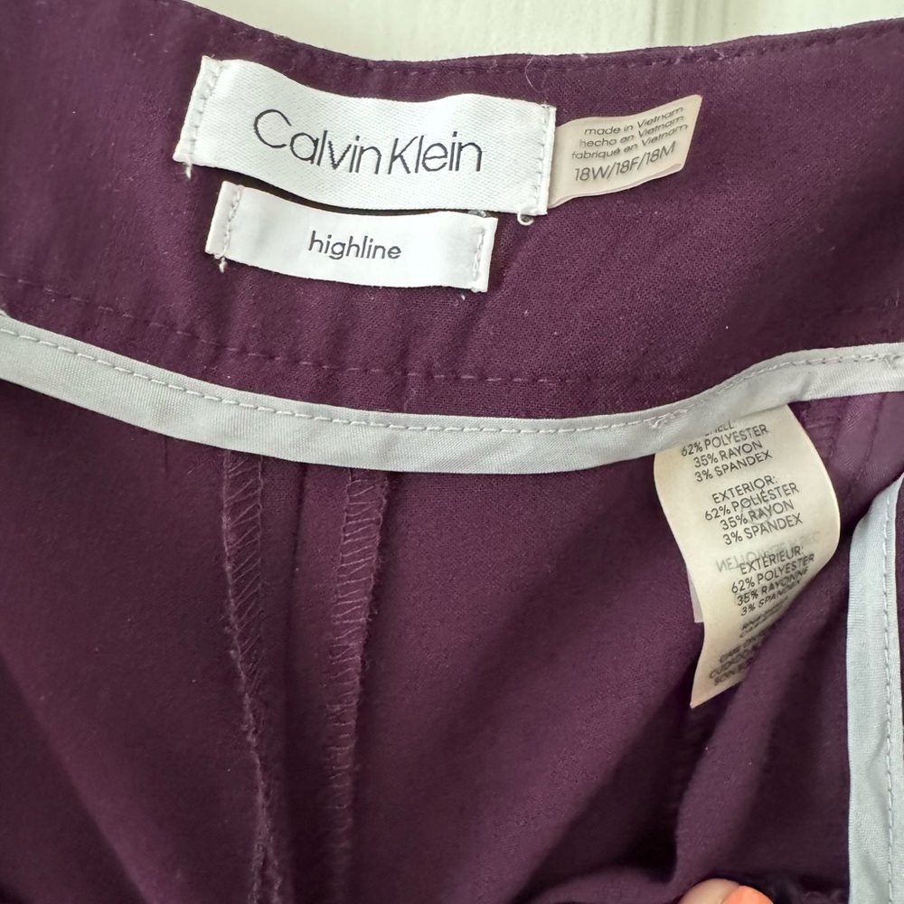 Calvin Klein Plus Size Plum Open Front Jacket/Trouser Set - Picture 6 of 8